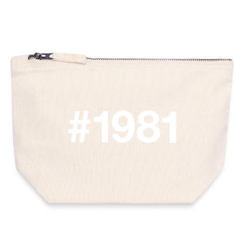 1981 Hashtag 45. Geburtstag 45 Jahre - Canvas Reißverschluss-Täschchen (18 x 19 cm) - Naturweiß - Vorne