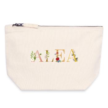 ALEA name decorated with flowers - Canvas Zip Pouch 18 x 19 cm - nature - Front