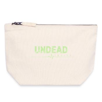 Mort-vivant à l’intérieur Zombie Dire - Pochette zippée en toile 18 x 19 cm - blanc naturel - Devant
