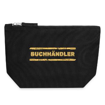 Job Buchhaendler - Canvas Reißverschluss-Täschchen (18 x 19 cm) - Schwarz - Vorne