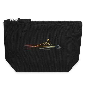 Aviron d’époque - Pochette zippée en toile 18 x 19 cm - noir - Devant