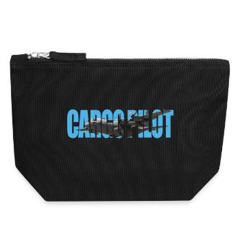 Pilote cargo C-130 - Pochette zippée en toile 18 x 19 cm - noir - Devant