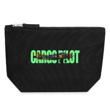 Pilote cargo Ju-52 - Pochette zippée en toile 18 x 19 cm - noir - Devant