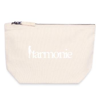 HARMONIE ! (famille, papa, maman, enfants)  - Pochette zippée en toile 18 x 19 cm - blanc naturel - Devant