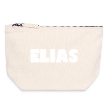 Nom d’Elias - Pochette zippée en toile 18 x 19 cm - blanc naturel - Devant