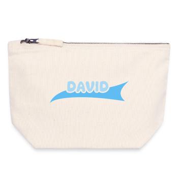 First name David - Canvas Zip Pouch 18 x 19 cm - nature - Front