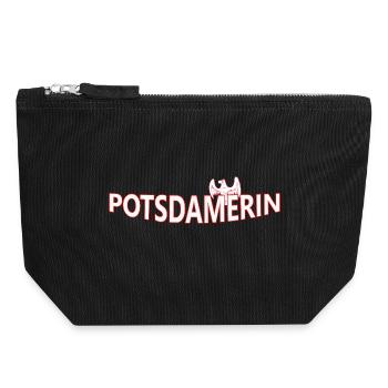 Potsdamerin - Canvas Reißverschluss-Täschchen (18 x 19 cm) - Schwarz - Vorne