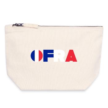 France - Pochette zippée en toile 18 x 19 cm - blanc naturel - Devant