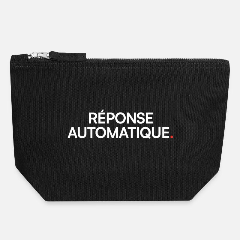 Auto Reply Humor Desktop - Canvas Zip Pouch 18 x 19 cm - black