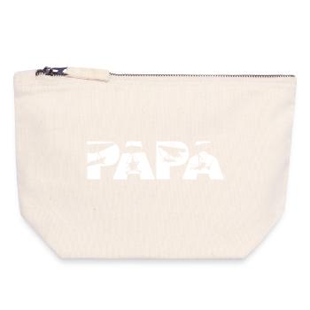 Papa Hang Glider Pilot Musical Silhouette Slogan - Canvas Zip Pouch 18 x 19 cm - nature - Front