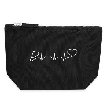 Infirmière stéthoscope Heartbeat - Pochette zippée en toile 18 x 19 cm - noir - Devant
