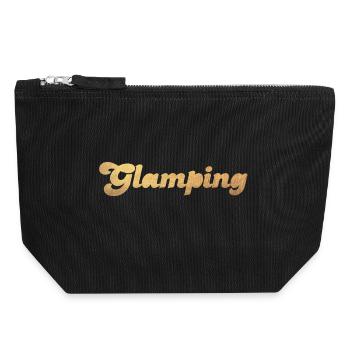 Glamping Gold Camper Camping vibes Van Life Fan - Canvas Reißverschluss-Täschchen (18 x 19 cm) - Schwarz - Vorne