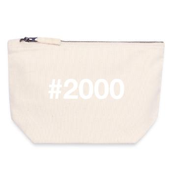 2000 Hashtag 26 Jahre 26. Geburtstag - Canvas Reißverschluss-Täschchen (18 x 19 cm) - Naturweiß - Vorne