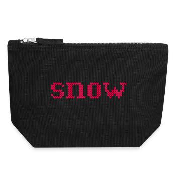 snow Knitwear Ski Holiday Winter Hut Magic Snow - Canvas Zip Pouch 18 x 19 cm - black - Front