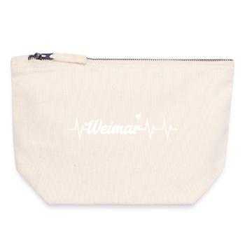 Battement de cœur Weimar - Pochette zippée en toile 18 x 19 cm - blanc naturel - Devant