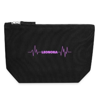 Leonora comme prénom - Pochette zippée en toile 18 x 19 cm - noir - Devant