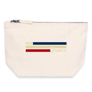 France - Nice - Nizza - Frankreich - Flagge - Canvas Reißverschluss-Täschchen (18 x 19 cm) - Naturweiß - Vorne