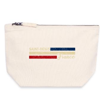 France - Saint-Denis - France - Flag - Canvas Zip Pouch 18 x 19 cm - nature - Front