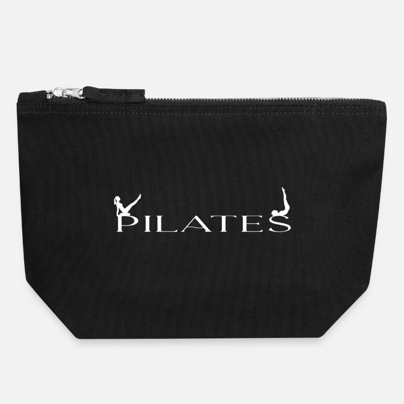 Pilates - Canvas Reißverschluss-Täschchen (18 x 19 cm) - Schwarz