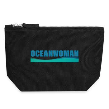 OCEANWOMAN - Canvas Zip Pouch 18 x 19 cm - black - Front