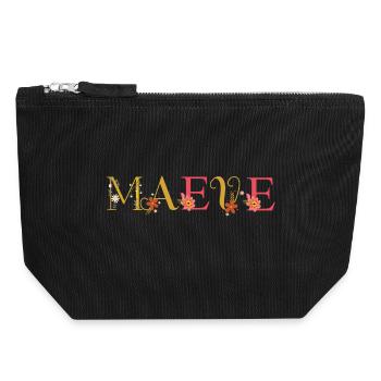 MAEVE Name Decorated with Flowers - Canvas Zip Pouch 18 x 19 cm - black - Front