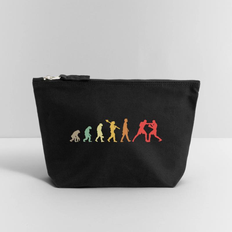 Boxing Evolution Boxing Development Retro Canvas Zip Pouch 18 x 19 cm