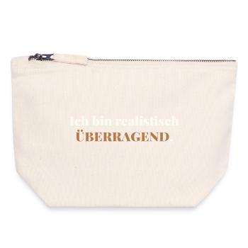 I am realistically outstanding – elegantly honest - Canvas Zip Pouch 18 x 19 cm - nature - Front