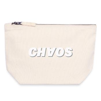 CHAOS - Canvas Zip Pouch 18 x 19 cm - nature - Front