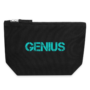GÉNIE - Pochette zippée en toile 18 x 19 cm - noir - Devant