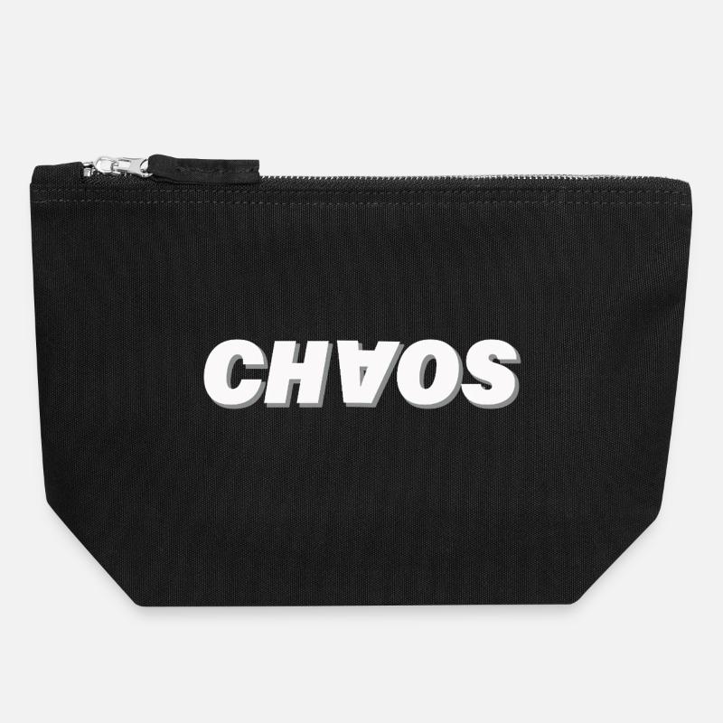 CHAOS - Canvas Reißverschluss-Täschchen (18 x 19 cm) - Schwarz