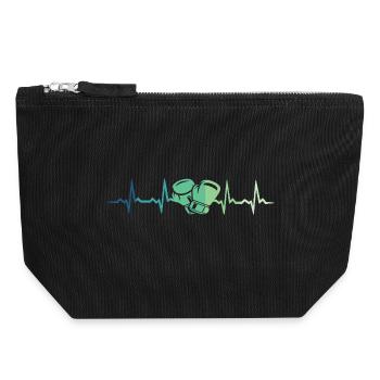 Boxen Geschenk Boxen Herzschlag Kampfsport - Canvas Reißverschluss-Täschchen (18 x 19 cm) - Schwarz - Vorne