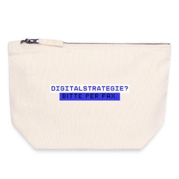 Stratégie digitale ? Veuillez faxer Office Humor - Pochette zippée en toile 18 x 19 cm - blanc naturel - Devant