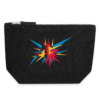 Explosion und Strahlen - Canvas Reißverschluss-Täschchen (18 x 19 cm) - Schwarz - Vorne