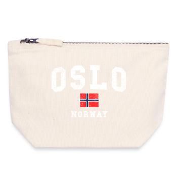 Drapeau d’Oslo Norvège Vintage - Pochette zippée en toile 18 x 19 cm - blanc naturel - Devant