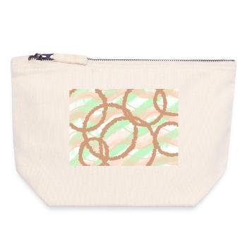 Brown Circles Background - Canvas Zip Pouch 18 x 19 cm - nature - Front