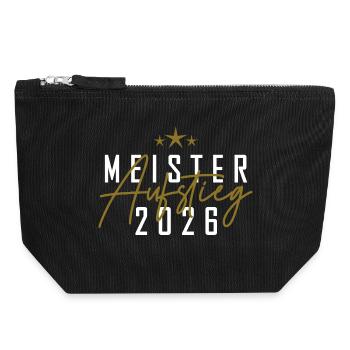 Meister 2026 - Canvas Reißverschluss-Täschchen (18 x 19 cm) - Schwarz - Vorne