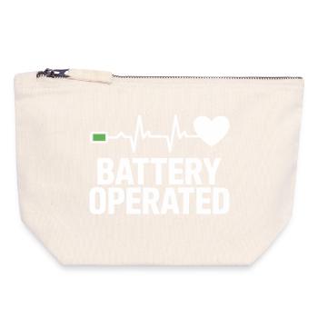 Signal cardiaque alimenté par batterie - Pochette zippée en toile 18 x 19 cm - blanc naturel - Devant