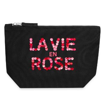 La Vie en Rose - Canvas Zip Pouch 18 x 19 cm - black - Front