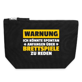 Warning: Board game, board game - Canvas Zip Pouch 18 x 19 cm - black - Front