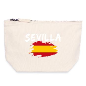 Sevilla Spanien Flagge - Canvas Reißverschluss-Täschchen (18 x 19 cm) - Naturweiß - Vorne