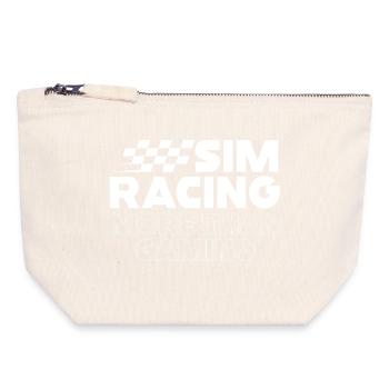 Sim Racing : plus que le jeu vidéo - Pochette zippée en toile 18 x 19 cm - blanc naturel - Devant