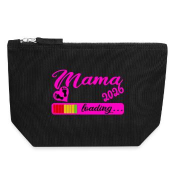 Mama 2026 - Canvas Reißverschluss-Täschchen (18 x 19 cm) - Schwarz - Vorne