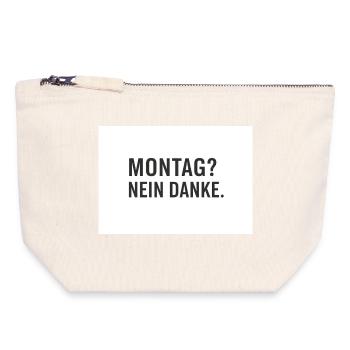 Monday? No thank you. - Canvas Zip Pouch 18 x 19 cm - nature - Front