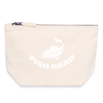 fish head - Canvas Zip Pouch 18 x 19 cm - nature - Front