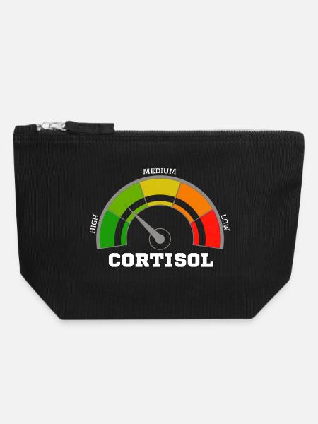 Funny Low cortisol Hilarious Stress Free Cortisol - Canvas Zip Pouch 18 x 19 cm - black