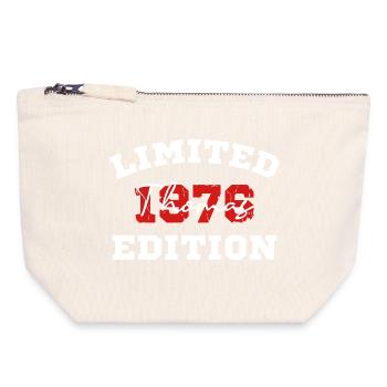 Édition limitée du t-shirt d’anniversaire de Thomas 1976 - Pochette zippée en toile 18 x 19 cm - blanc naturel - Devant
