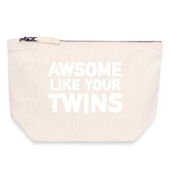 Diction des Gémeaux - Pochette zippée en toile 18 x 19 cm - blanc naturel - Devant