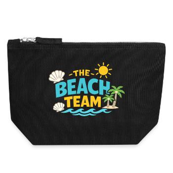 The Beach Team - Canvas Reißverschluss-Täschchen (18 x 19 cm) - Schwarz - Vorne