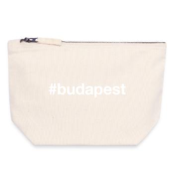 BUDAPEST Hashtag Hungary Ungarn - Canvas Reißverschluss-Täschchen (18 x 19 cm) - Naturweiß - Vorne