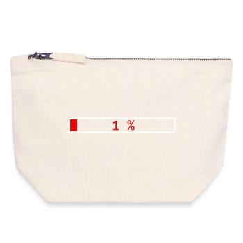 Barre de chargement Rouge 1% contour Blanc - Pochette zippée en toile 18 x 19 cm - blanc naturel - Devant